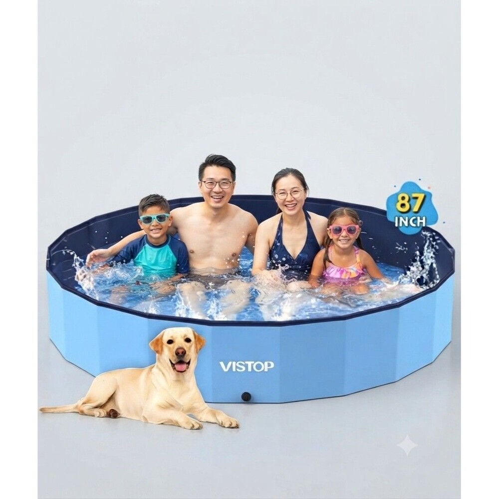 Vistop Foldable XX Large Dog Pool 87" Color Blue